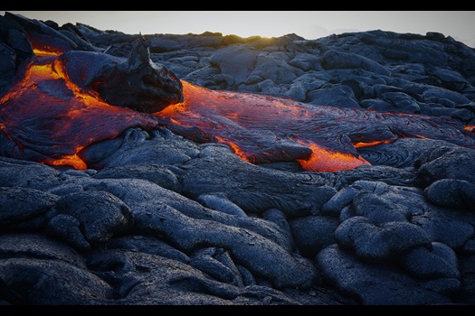 Lava flow at Hawaii Volcanoes National Park, United States