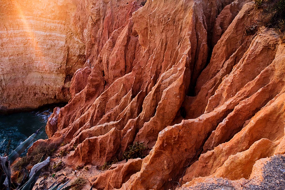 Rocky cliffs above the water