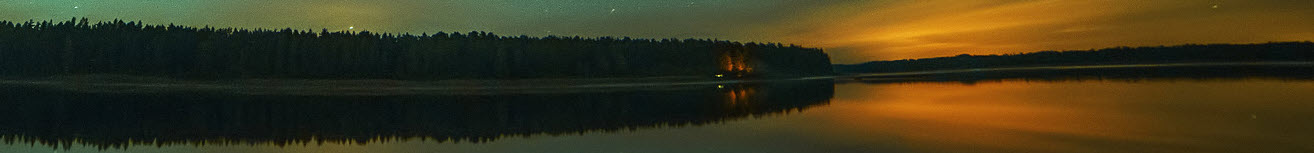 Yellow skyline over water